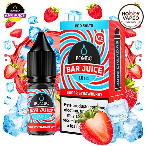 Super Strawberry Ice Bombo Bar Juice Nic Salts